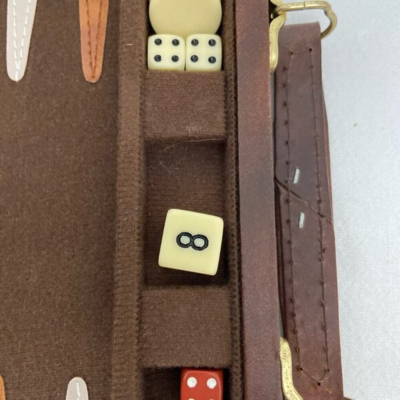 Backgammon Small Travel Compact Faux Leather Briefcase Suitcase - Picture 6 of 7